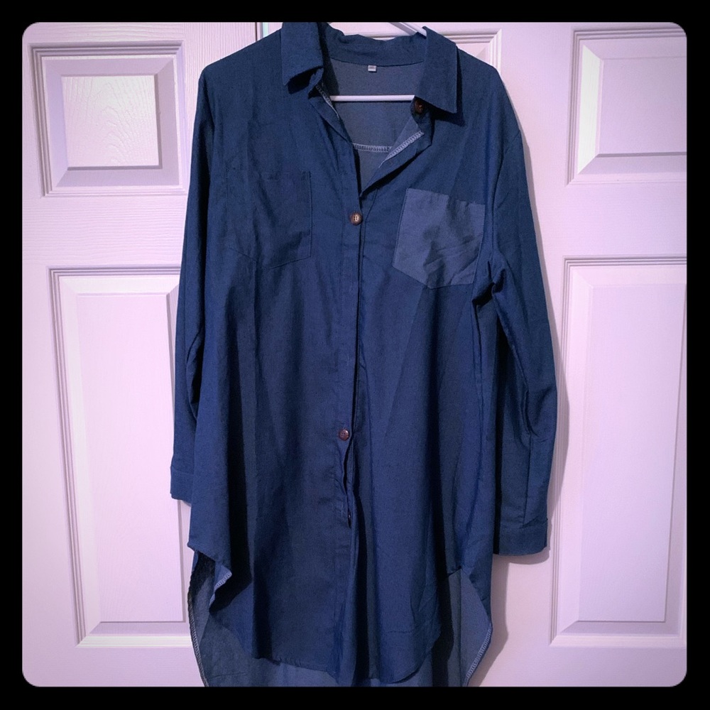 Denim button up with pocket